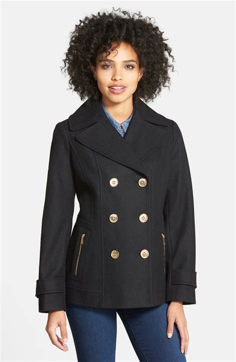 wool blend peacoat michael kors|Wool Blend Peacoat .